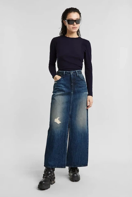 Жіноча темно-синя спідниця джинсова Viktoria Long Skirt wmn G-Star RAW 28 D24385,D499 - Фото 2 Жіноча темно-синя спідниця джинсова Viktoria Long Skirt wmn G-Star RAW 28 D24385,D499 - зображення 2
