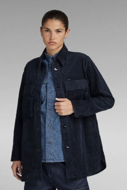 Жіноча темно-синя сорочка вельветова Regular BF G-Star RAW S D23552,D411 - Фото 1 Жіноча темно-синя сорочка вельветова Regular BF G-Star RAW S D23552,D411 - зображення 1