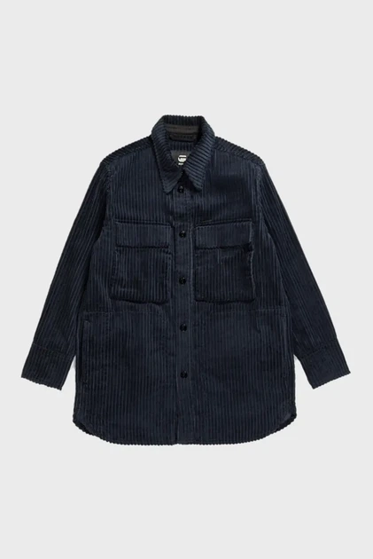 Жіноча темно-синя сорочка вельветова Regular BF G-Star RAW S D23552,D411 - Фото 4 Жіноча темно-синя сорочка вельветова Regular BF G-Star RAW S D23552,D411 - зображення 4