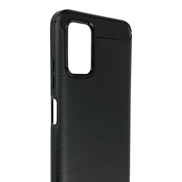 Чехол для телефона Samsung Galaxy A03s (SM-A037F) карбоновый противоударный с высокими бортами черный - Фото 3 Чехол для телефона Samsung Galaxy A03s (SM-A037F) карбоновый противоударный с высокими бортами черный - изображение 3