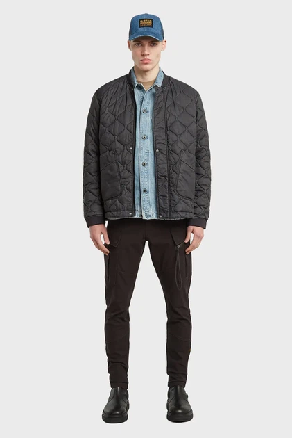 Чоловічий темно-сірий бомбер LW Quilted pdd jkt overdyed G-Star RAW M D26878,E063 - Фото 2 Чоловічий темно-сірий бомбер LW Quilted pdd jkt overdyed G-Star RAW M D26878,E063 - зображення 2