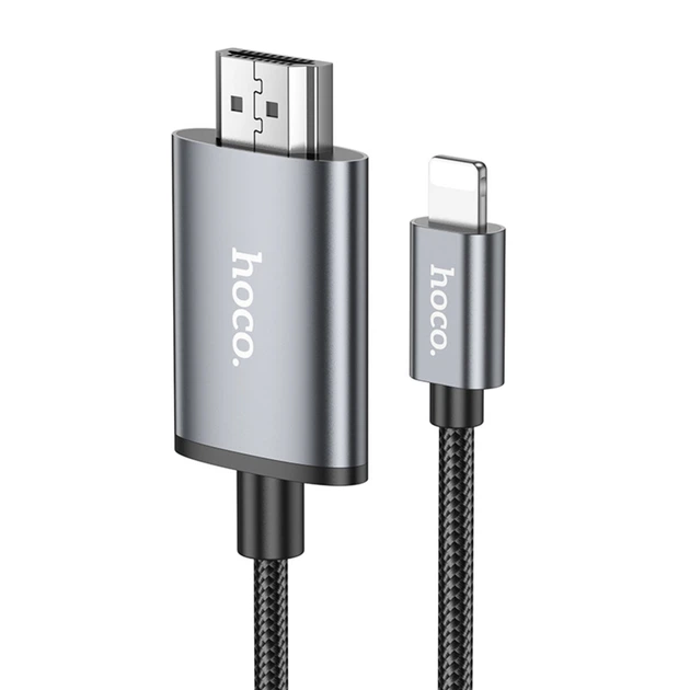 Перехідник HOCO UA27 HD on-screen cable iP to HDTV Metal Gray (6942007619011) - Фото 1 Перехідник HOCO UA27 HD on-screen cable iP to HDTV Metal Gray (6942007619011) - изображение 1