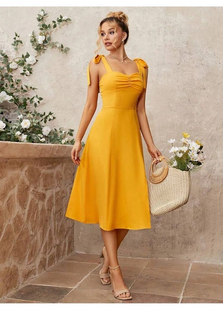 Платье SHEIN S Желтый sz2312237765565444 - Фото 1 Платье SHEIN S Желтый sz2312237765565444 - изображение 1