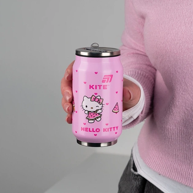 Термочашка с трубочкой Kite Hello Kitty HK25-1263, 350 мл - Фото 4 Термочашка с трубочкой Kite Hello Kitty HK25-1263, 350 мл - изображение 4