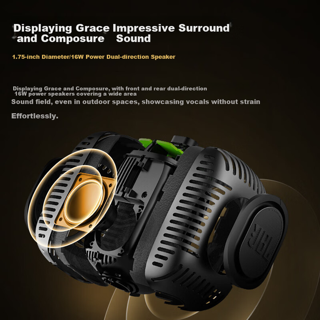 Бездротовий мікрофон JBL Music Karaoke KMC650, Bluetooth-мікрофон, універсальний динамік для караоке, кемпінгу, дитячого співу, домашнього KTV, опівнічний чорний - зображення 4