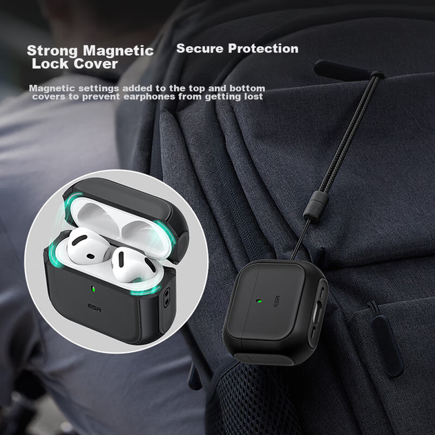 Чехол ESR для AirPods 4 защитный MagSafe, черный - Фото 7 Чехол ESR для AirPods 4 защитный MagSafe, черный - изображение 7
