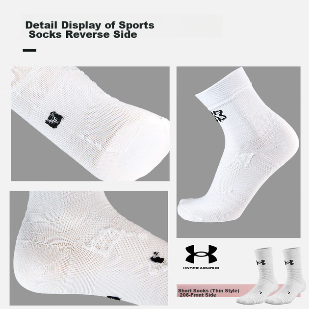 Шкарпетки Under Armour унісекс баскетбольні бавовняні середньої висоти, білі, 3 пари, розмір XL - зображення 11