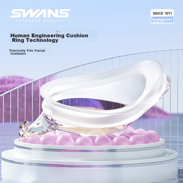 Очки для плавания стартовые зеркальные Swans, фиолетовые - изображение 4
