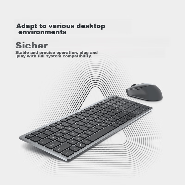 Бездротовий комплект Bluetooth-клавіатури та миші DELL KM7120W для офісу, дому та бізнесу, чорний - изображение 4