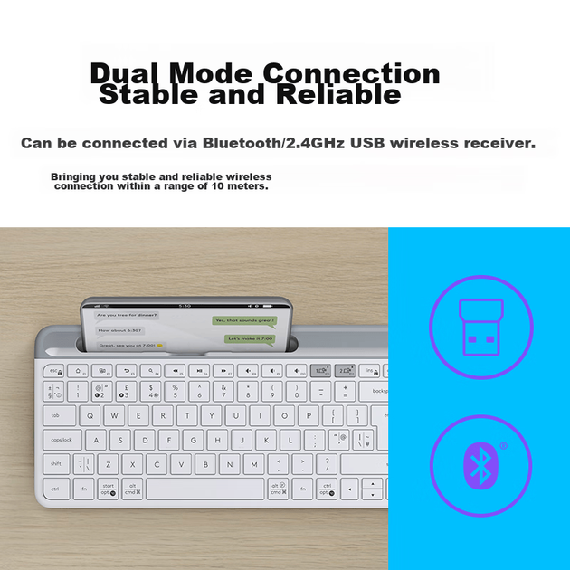 Клавиатура беспроводная Logitech K580 Bluetooth/Wireless White - изображение 7