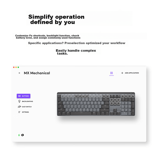 Logitech MX Mechanical Business Low-Noise Wireless Dual-Mode Low-Profile Mechanical Keyboard Smart Keyboard Full-Size Brown Switches 110 клавіш - зображення 7