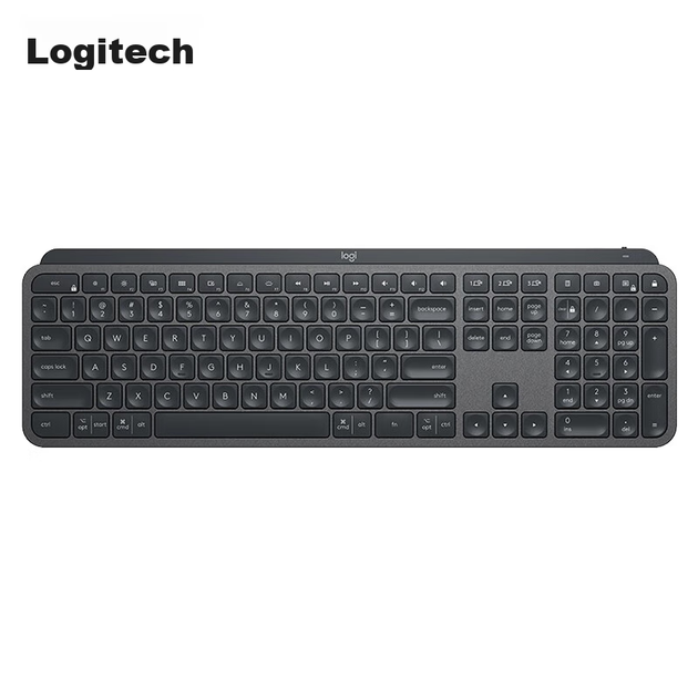Бездротова Bluetooth-клавіатура Logitech MX Keys S, надтонка повнорозмірна, ергономічний дизайн, розумне підсвічування, з бездротовим приймачем, чорна, 108 клавіш - зображення 2