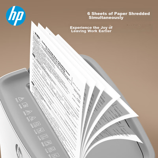 HP Level 4 Высокозащищенный мини-шредер для офиса, дома и бизнеса, малошумный, производительность 6 листов за проход, непрерывное измельчение в течение 5 минут, емкость 15 л с функцией удаления скоб, модель W1505CC - Фото 4 HP Level 4 Высокозащищенный мини-шредер для офиса, дома и бизнеса, малошумный, производительность 6 листов за проход, непрерывное измельчение в течение 5 минут, емкость 15 л с функцией удаления скоб, модель W1505CC - изображение 4