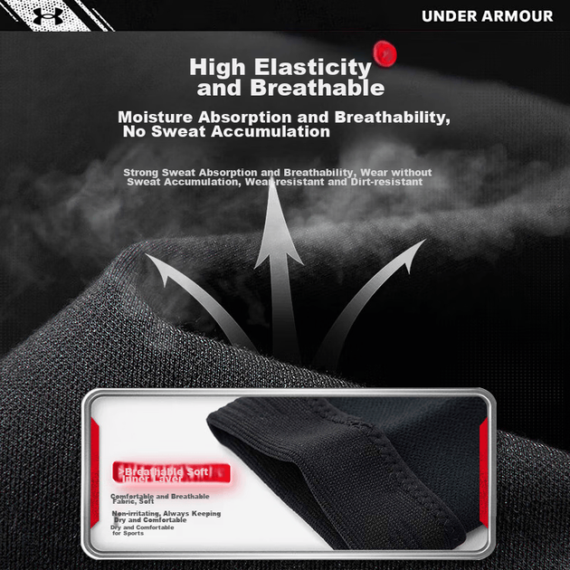 Наліктник Under Armour компресійний дихаючий, для баскетболу та тенісу, розмір XL - Фото 8 Наліктник Under Armour компресійний дихаючий, для баскетболу та тенісу, розмір XL - зображення 8