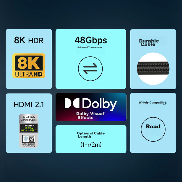 Удлинительный кабель BELKIN HDMI 2.1, кабель для подключения монитора 48 Гбит/с, кабель для передачи видео высокой четкости 4K Dynamic HDR, цифровой кабель EARC 8K, плетеный, 1 метр AV10176 - Фото 7 Удлинительный кабель BELKIN HDMI 2.1, кабель для подключения монитора 48 Гбит/с, кабель для передачи видео высокой четкости 4K Dynamic HDR, цифровой кабель EARC 8K, плетеный, 1 метр AV10176 - изображение 7