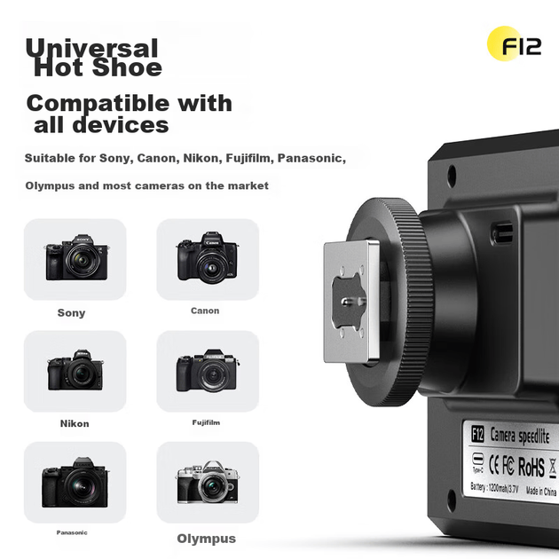 Вспышка Ulanzi F12 на горячий башмак беспроводная, для Canon/Nikon/Sony - изображение 5