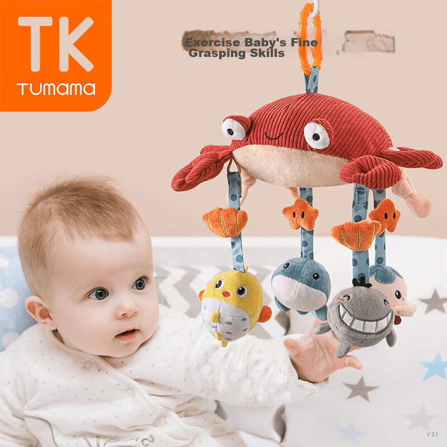 Tumama Kids Baby Toys, дзвіночок для ліжка для дітей 0-1 рік, брязкальце для новонароджених, обертовий підвісний ліжечко-автомобіль, подарунок у повний місяць для немовлят - зображення 6