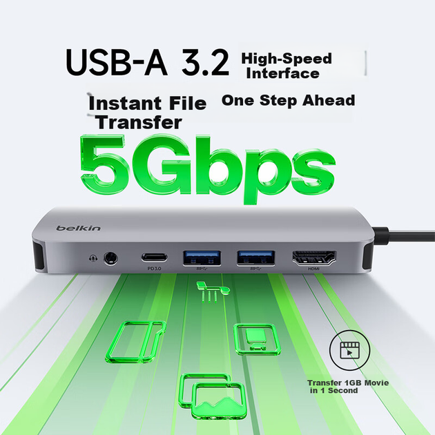 Док-станция расширения BELKIN Type-C, эффективный 7-дюймовый адаптер для iPad, конвертер для компьютеров Apple, поддержка питания PD 100 Вт, зеркальное отображение экрана HDMI, устройство чтения карт USB/SD AVC009-V2 - Фото 3 Док-станция расширения BELKIN Type-C, эффективный 7-дюймовый адаптер для iPad, конвертер для компьютеров Apple, поддержка питания PD 100 Вт, зеркальное отображение экрана HDMI, устройство чтения карт USB/SD AVC009-V2 - изображение 3