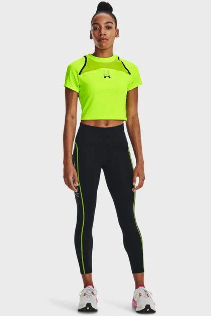 Жіночий салатовий топ Run Anywhere Crop SS Under Armour M 1376816-369 - зображення 4