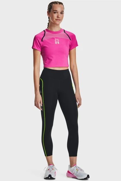 Жіночий рожевий топ UA Run Anywhere Crop SS Under Armour XL 1376816-652 - изображение 3