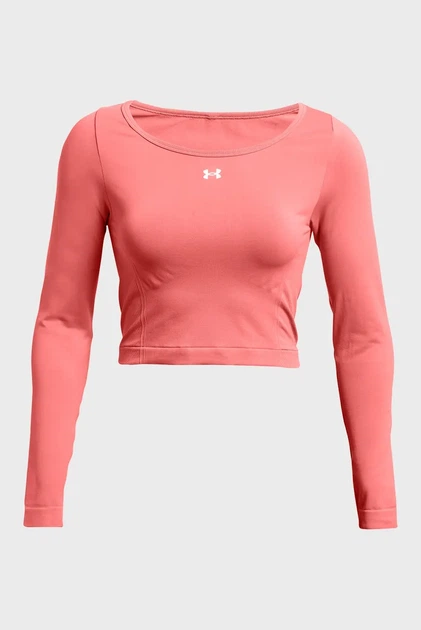 Жіночий кораловий лонгслів UA Train Seamless LS Under Armour MD 1379150-811 - изображение 4