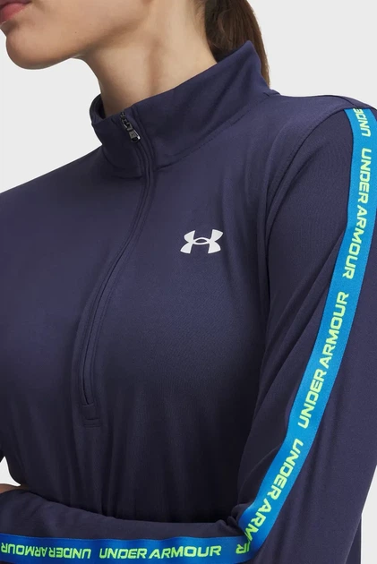 Жіночий темно-синій лонгслів UA Tech WM Tape Half Zip Under Armour S 6005100-403 - изображение 3