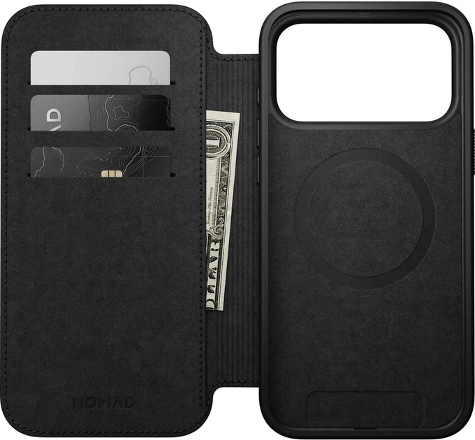 Etui z klapką Nomad Modern Leather Folio Horween Magsafe do iPhone 17 Pro Max Brązowe (856504014131) - obraz 3