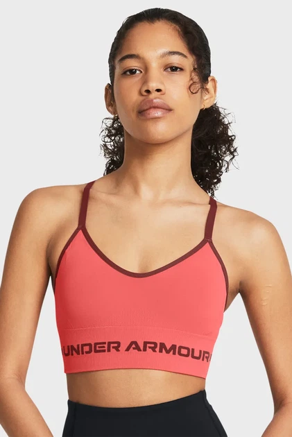 Жіночий спортивний кораловий топ UA Seamless Low Long Bra Under Armour XS 1357719-811 - зображення 4