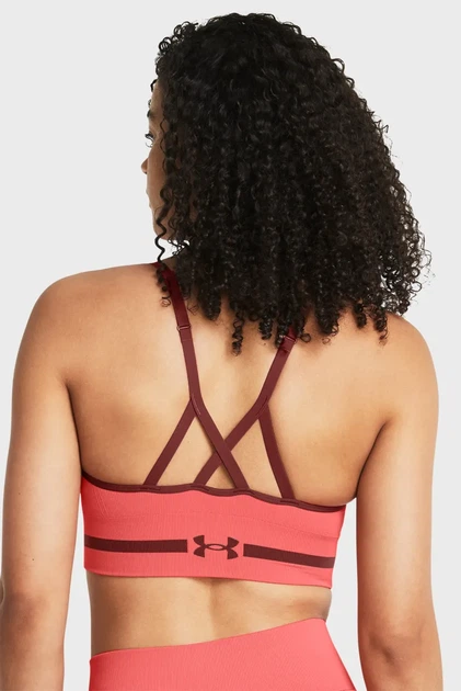 Жіночий спортивний кораловий топ UA Seamless Low Long Bra Under Armour XS 1357719-811 - зображення 5