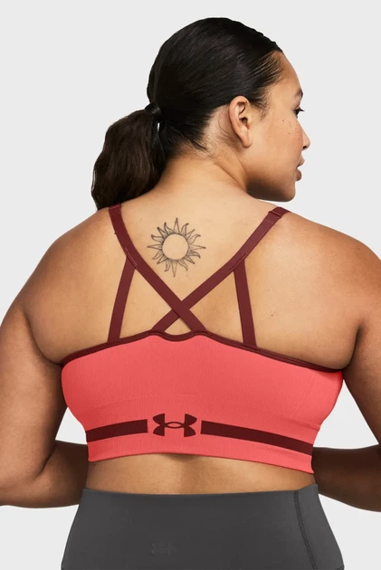 Жіночий спортивний кораловий топ UA Seamless Low Long Bra Under Armour XS 1357719-811 - зображення 7