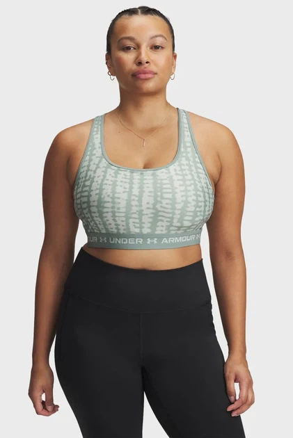 Жіночий м'ятний топ з візерунком Crossback Mid Print Under Armour XS 1361042-348 - изображение 3