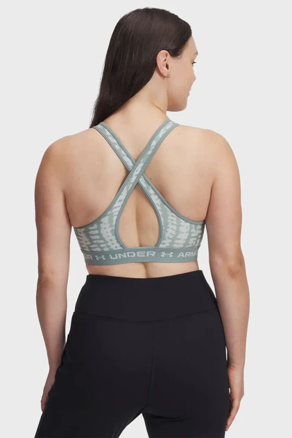 Жіночий м'ятний топ з візерунком Crossback Mid Print Under Armour XS 1361042-348 - изображение 6