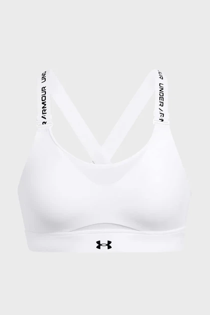 Білий топ UA Infinity High 2.0 Bra Under Armour L D-DD 1384112-100 - зображення 6