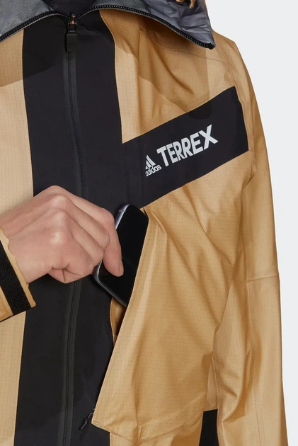 Жіноча водовідштовхуюча куртка Techrock Light GORE-TEX H57727 бежева з капішоном Розмір S - Фото 3 Жіноча водовідштовхуюча куртка Techrock Light GORE-TEX H57727 бежева з капішоном Розмір S - зображення 3