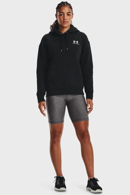 Жіноче чорне худі Essential Fleece Hoodie Under Armour L 1373033-001 - Фото 2 Жіноче чорне худі Essential Fleece Hoodie Under Armour L 1373033-001 - изображение 2