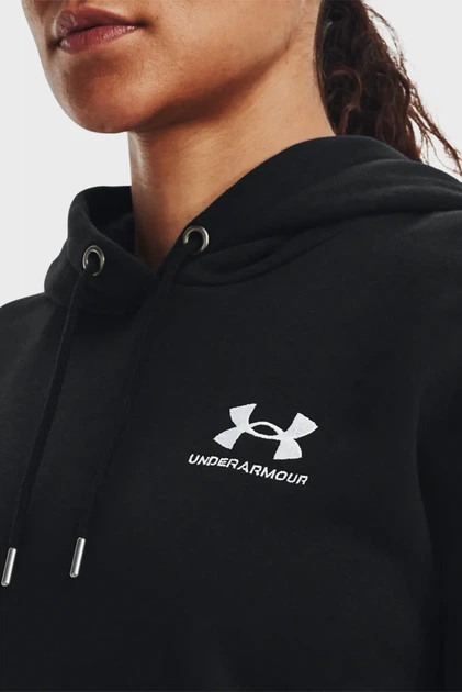 Жіноче чорне худі Essential Fleece Hoodie Under Armour L 1373033-001 - Фото 4 Жіноче чорне худі Essential Fleece Hoodie Under Armour L 1373033-001 - изображение 4