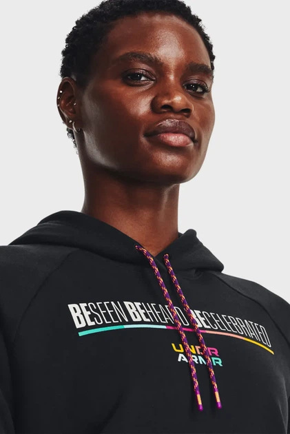 Жіноче чорне худі BHM Heavy Terry Hoodie Under Armour XS 1379038-001 - изображение 4