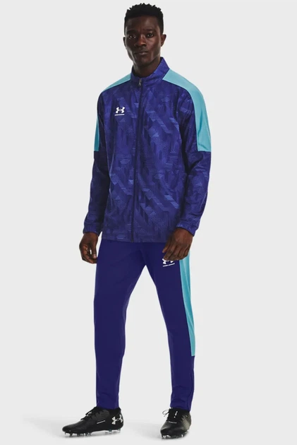 Чоловіча темно-синя спортивна кофта з візерунком Challenger Track Jacket Under Armour S 1365412-468 - изображение 2