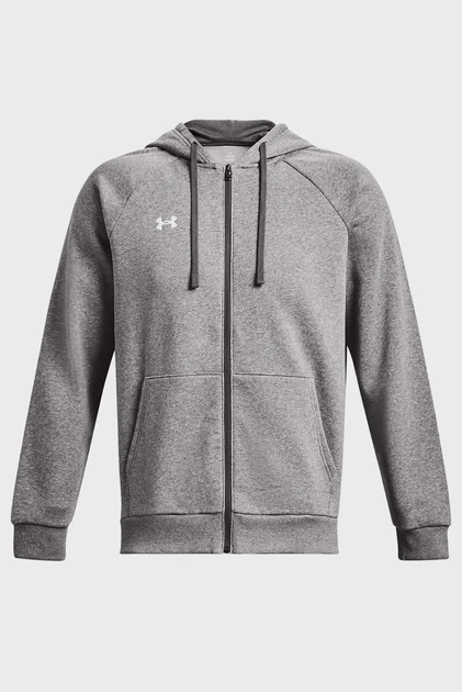Чоловіче сіре худі UA Rival Fleece FZ Hoodie Under Armour XXL 1379767-025 - зображення 4