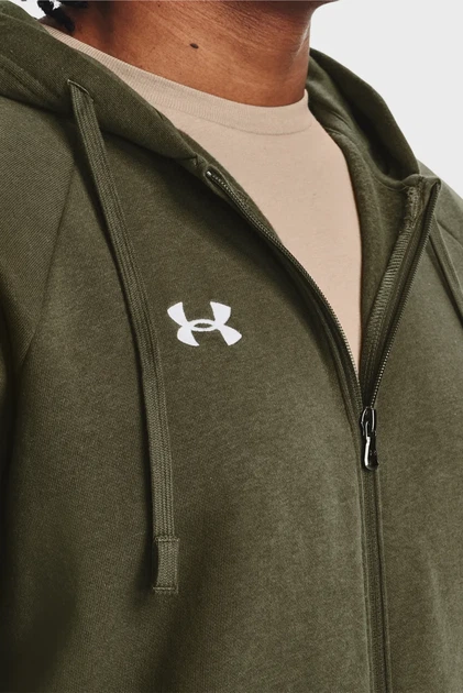 Чоловіче зелене худі UA Rival Fleece FZ Hoodie Under Armour XXL 1379767-390 - Фото 4 Чоловіче зелене худі UA Rival Fleece FZ Hoodie Under Armour XXL 1379767-390 - изображение 4