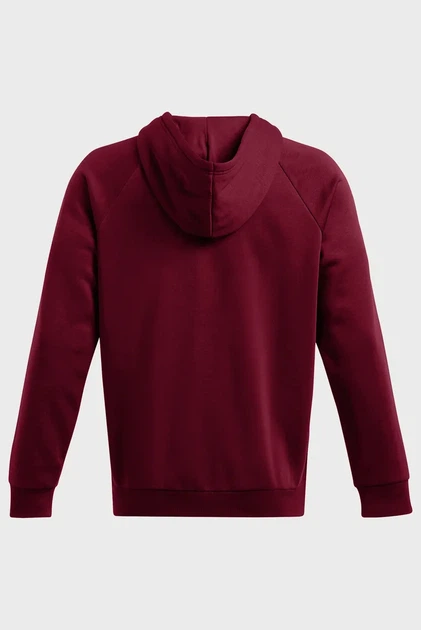 Чоловіче бордове худі UA Rival Fleece FZ Hoodie Under Armour SM 1379767-625 - изображение 5