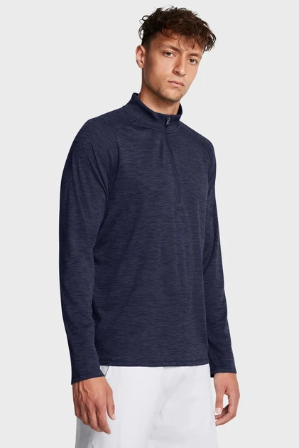 Чоловічий темно-синій лонгслів UA Tech Textured 1/2 Zip Under Armour L 1382797-410 - Фото 1 Чоловічий темно-синій лонгслів UA Tech Textured 1/2 Zip Under Armour L 1382797-410 - изображение 1