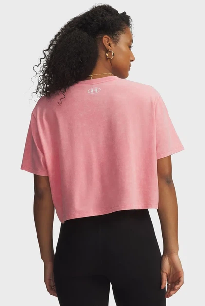 Жіноча рожева футболка UA Rival Boxy Tee Wash Under Armour S 6011065-600 - изображение 3