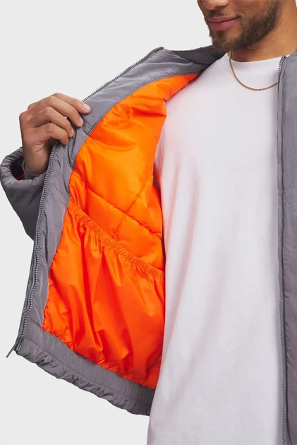 Чоловічий сірий бомбер UA Hoops Woven Jkt Under Armour SM 6011094-024 - изображение 3