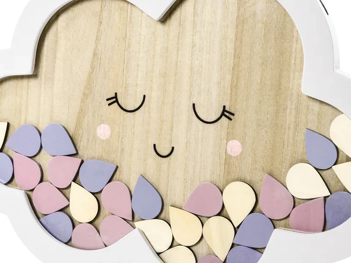 Drewniana księga gości PartyDeco Chmurka 30,5 x 43 cm (KG6) (5900779108943) - obraz 2