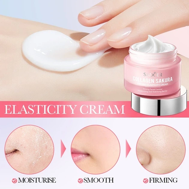 Крем для эластичности кожи с коллагеном и сакурой Sadoer Collagen Sakura Firming Elasticity Cream, 50 g(6942349703003) - изображение 2