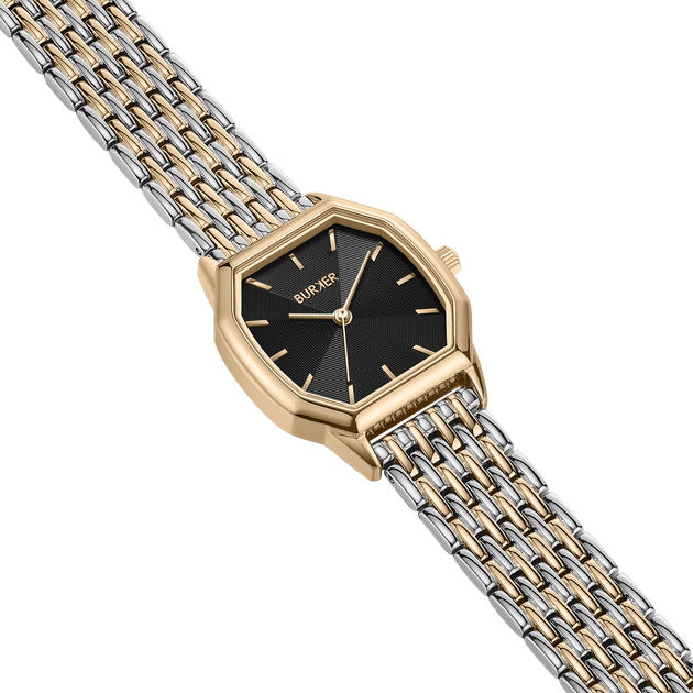 Жіночий Годинник Burker Watches Julia Чорний Срібно-золотий - изображение 4