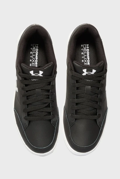 Чоловічі чорні шкіряні снікерси UA Official Under Armour 43 3028486-002 - зображення 4
