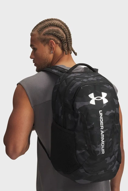 Чорний рюкзак камуфляжний UA Hustle 6.0 Backpack-BLK Under Armour OSFM 1384672-007 - зображення 2