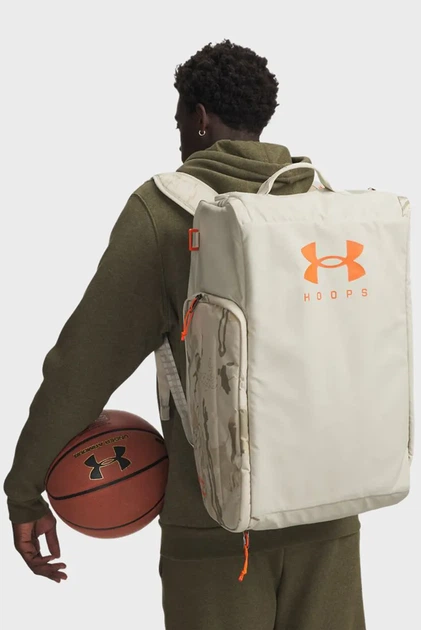 Бежева спортивна сумка-рюкзак UA Contain Duo MD BP Duffle-BRN Under Armour OSFM 1381919-289 - Фото 2 Бежева спортивна сумка-рюкзак UA Contain Duo MD BP Duffle-BRN Under Armour OSFM 1381919-289 - зображення 2